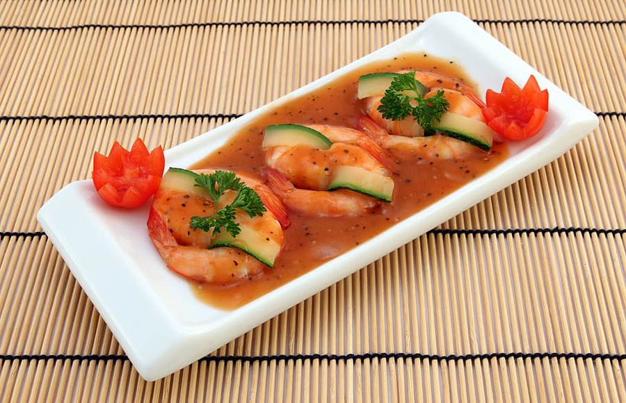Prawns broiled asian sauce